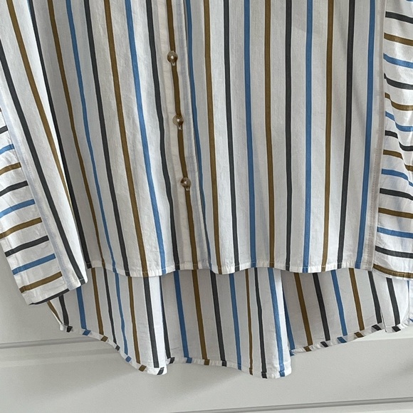 Anthropologie Pilcro Painter Button Up Puff Sleeves Stripe Shirt Size Small - Picture 6 of 13